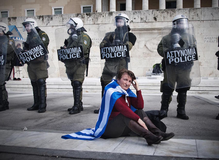 Manifestación en Atenas