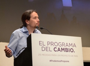 Pablo Iglesias durante la campaña electoral