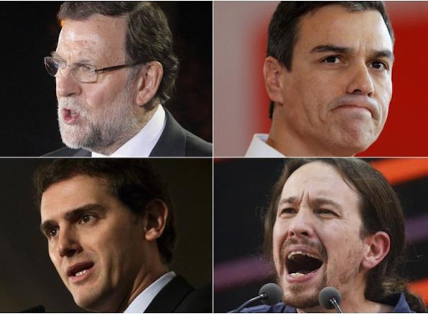 Mariano Rajoy, Pedro Sánchez, Albert Rivera y Pablo Iglesias