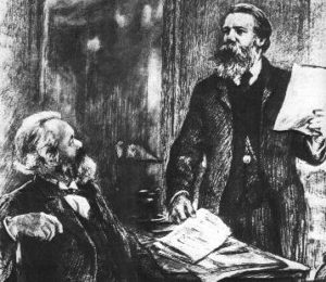 Marx y Engels en despacho