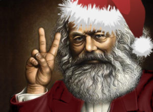 Marx con traje de Papá Noel