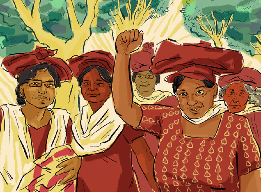 mujeres de la India movimiento campesino